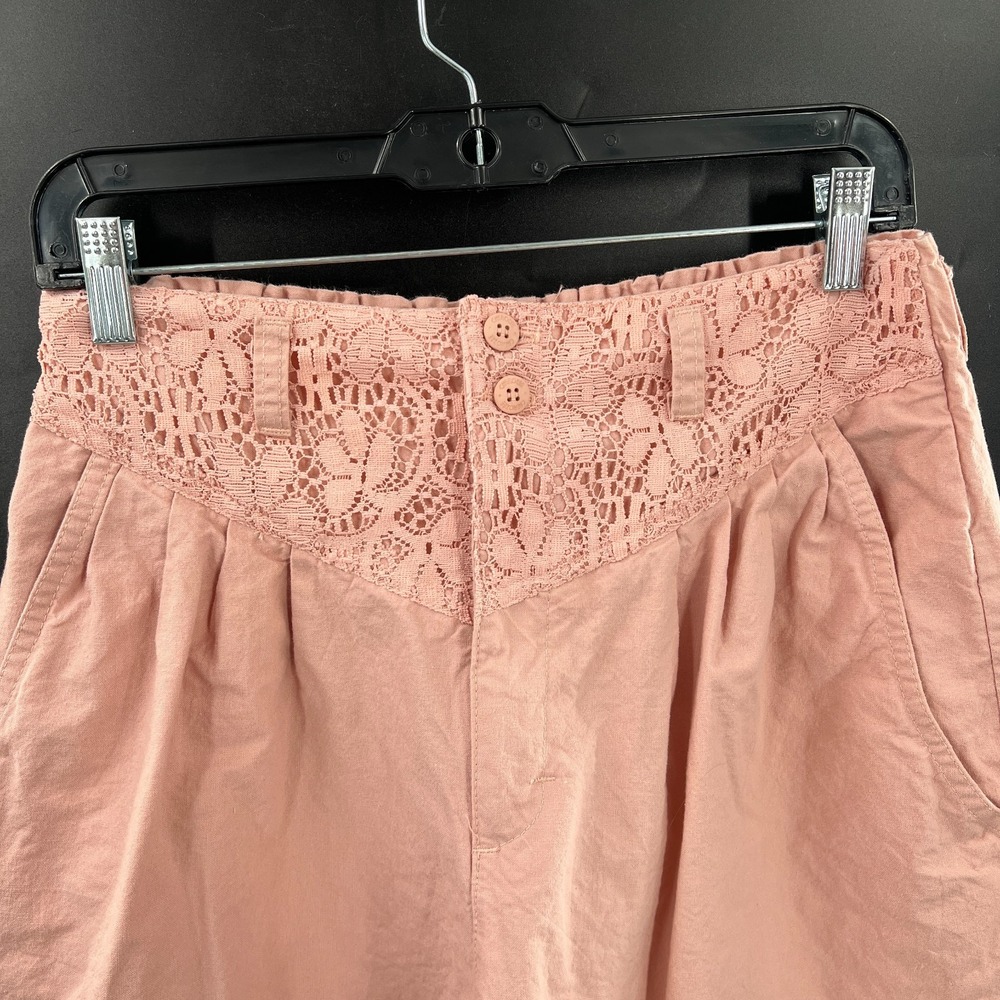 Vintage 80s high waist pleated lace cottagecore pale pink mom pants tapered 14 - Picture 6 of 16